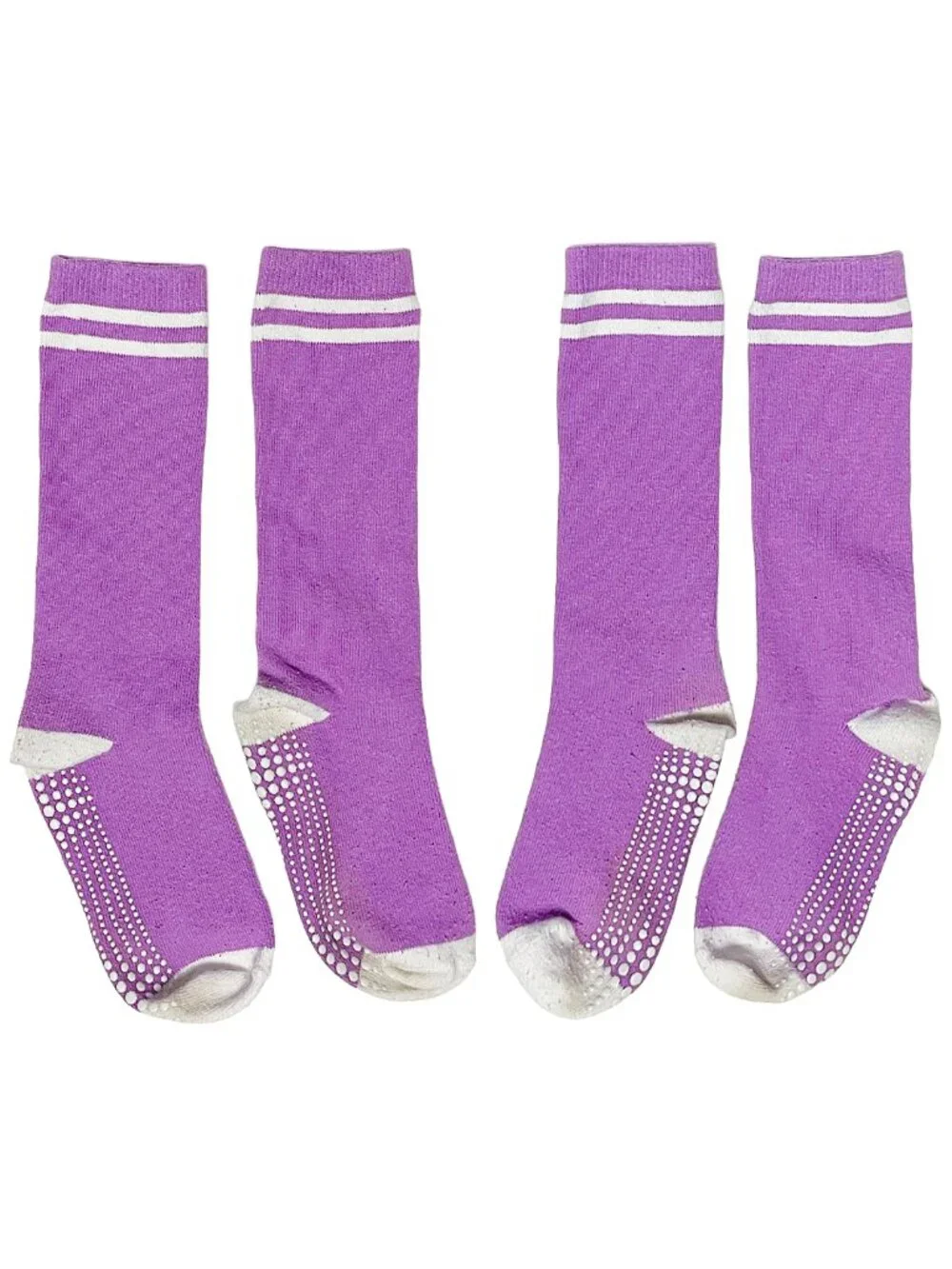 Girls Grip Knee High Socks 5 Pack Pink Purple LA Active 7-9Y